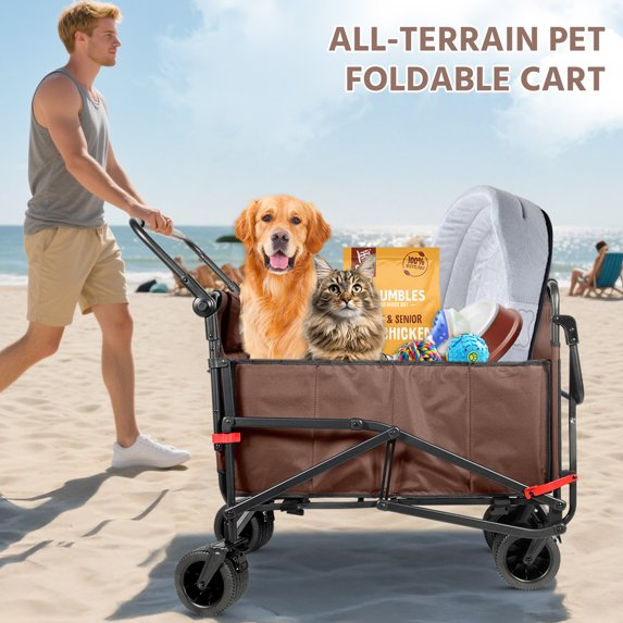 🏖️ 2-in-1 Folding Beach Wagon & Lounge Chair - Relax, Carry & Enjoy Every Outdoor Adventure